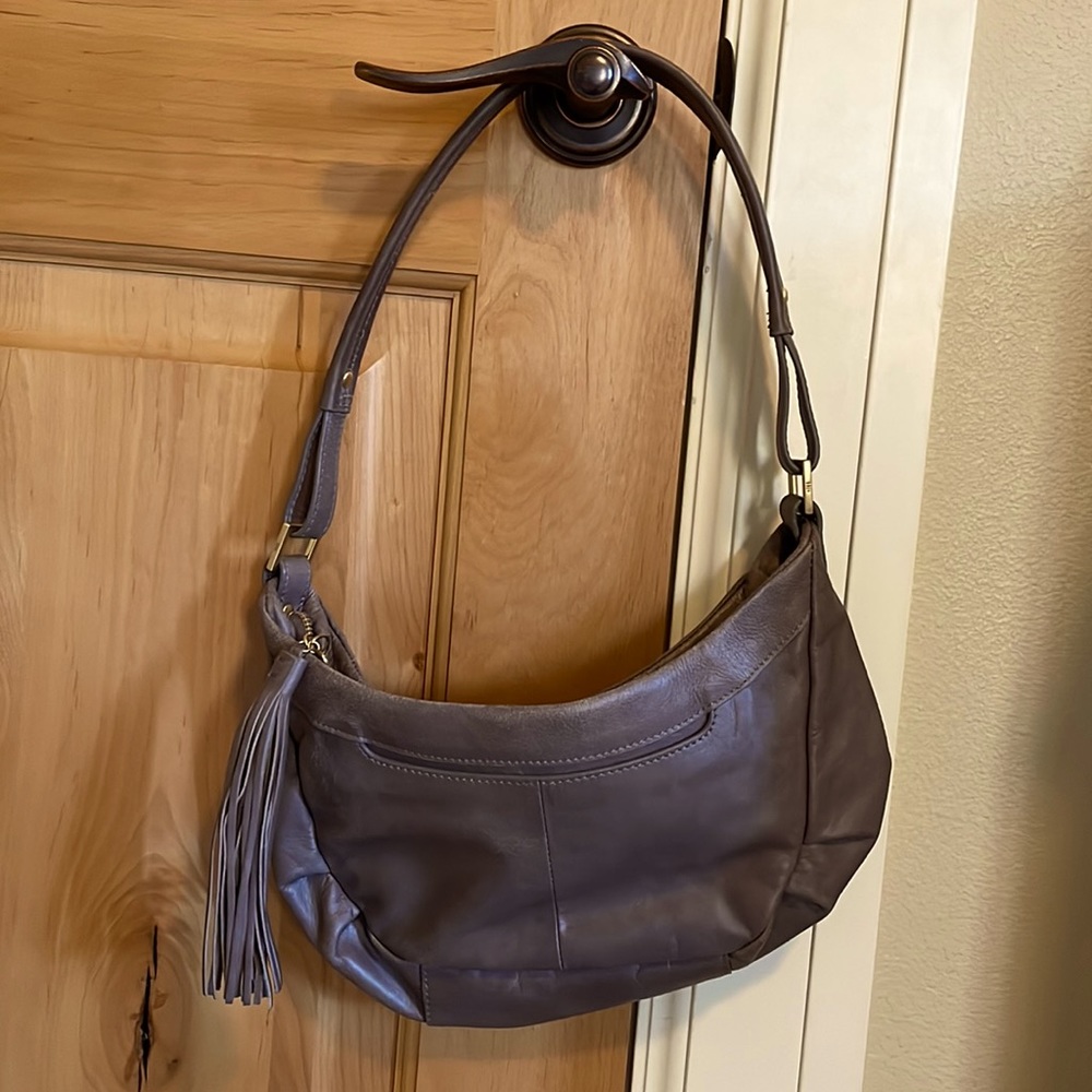 Small leather Hobo purse with tassel